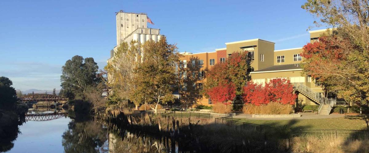 Petaluma river at downtown in the autumn ,Petaluma,California,USA