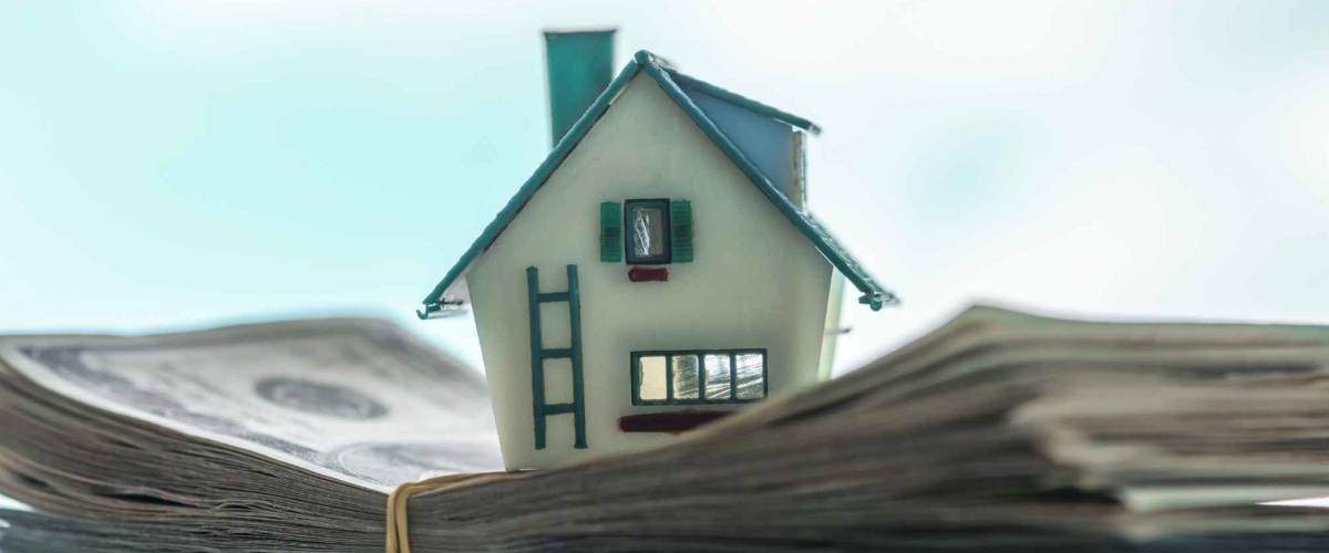 house model on euro cash stack closeup