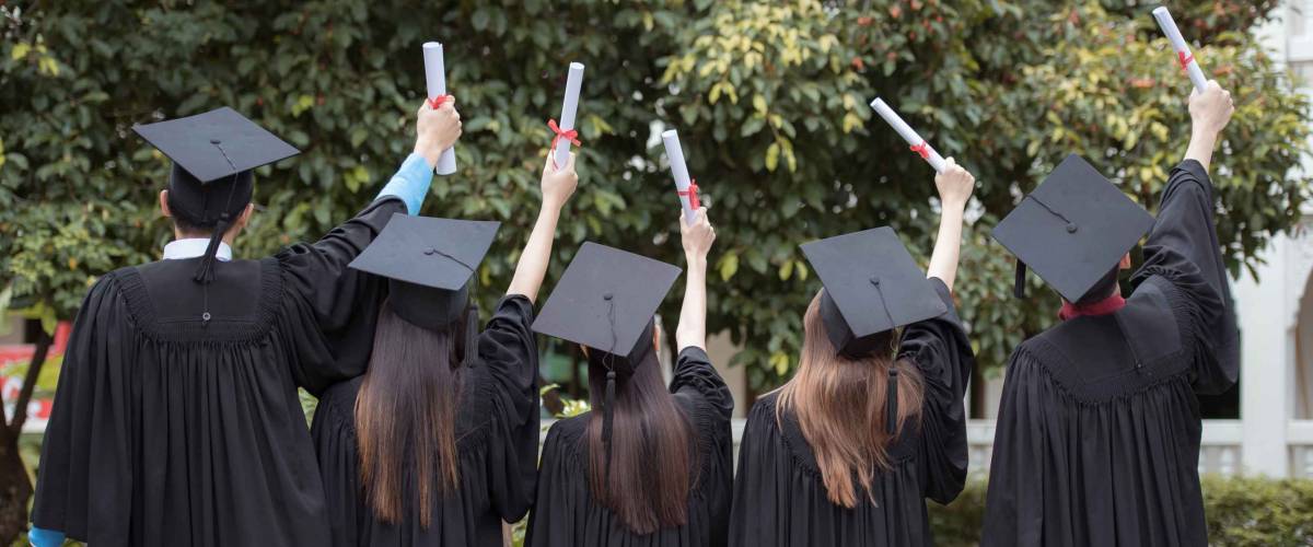 Tuition College Education Learn university - Young Diverse International Students Celebrating Graduation