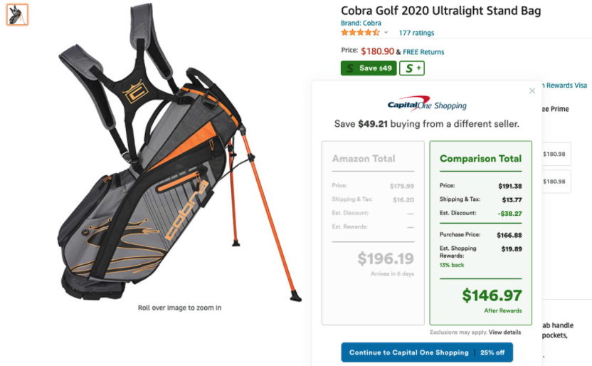 Golf bag savings