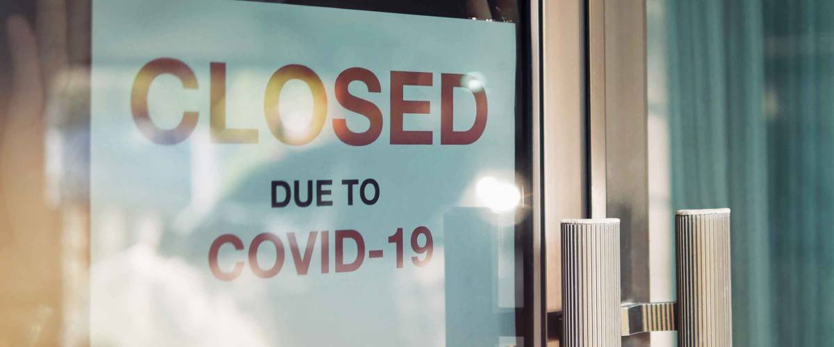 Business office or store shop is closed, due to the effect of novel Coronavirus (COVID-19) pandemic.