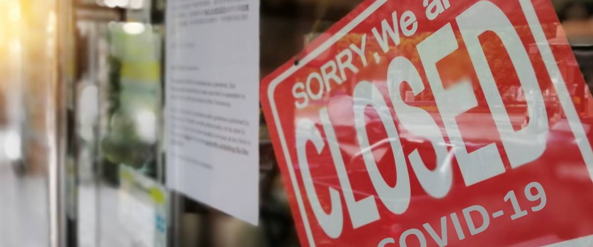 Business office or store shop is closed, bankrupt business due to the effect of Coronavirus (COVID-19) pandemic.