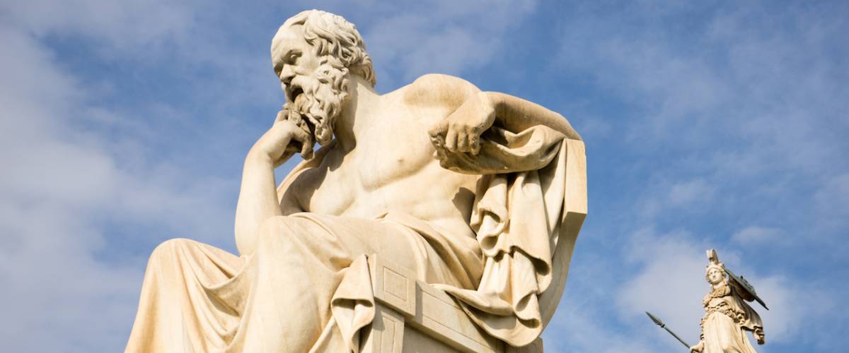 Marble statue of the ancient Greek Philosopher Socrates. Academy of Athens,Greece.