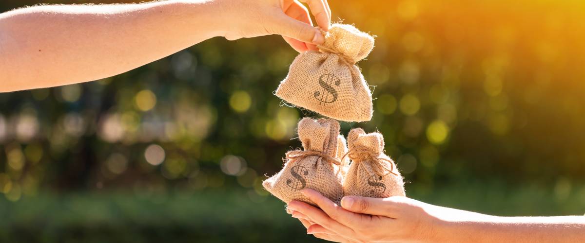 Person handing over money
