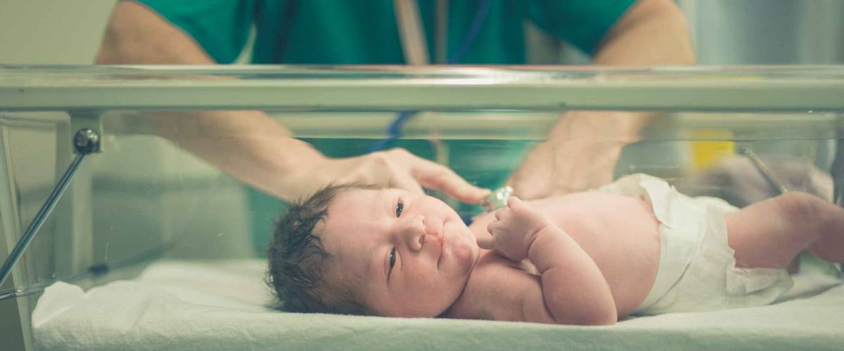 A newborn child in the hospital