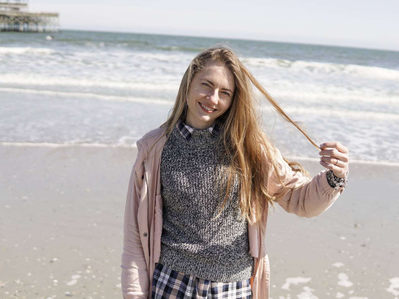 Woman on South Carolina beach