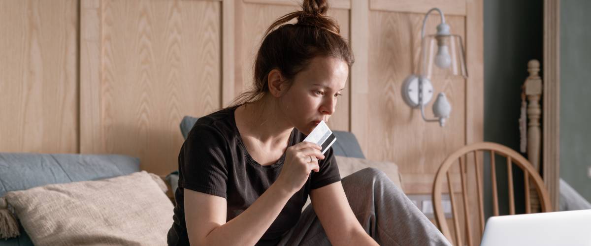 Woman stresses over credit card debt