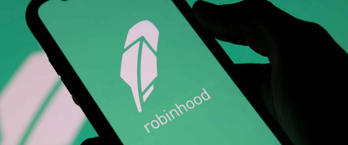 LONDON, UK - January 2021: Robinhood financial investing app on a mobile device