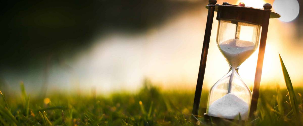 Hourglass in the dawn time