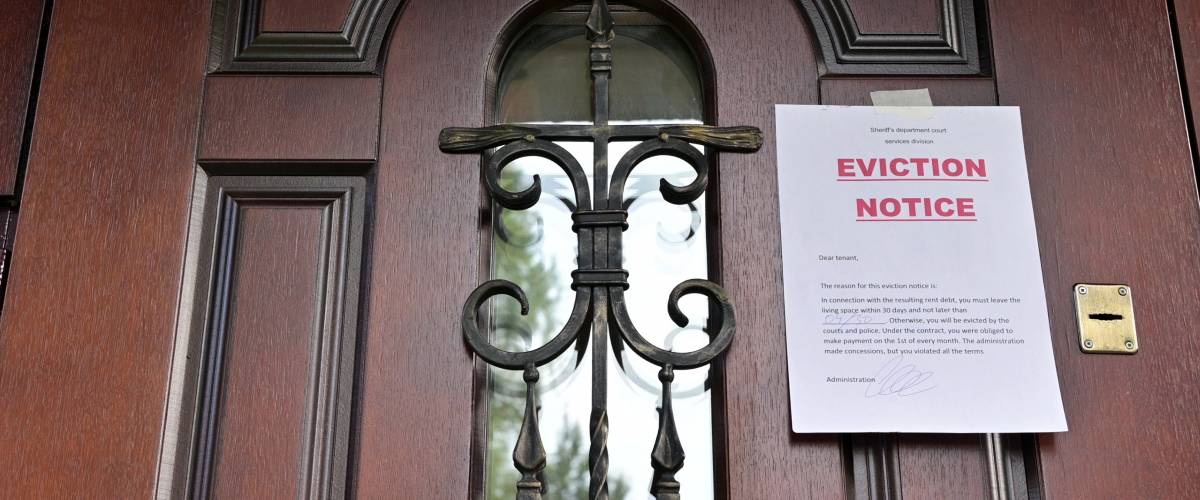 Eviction notice on door