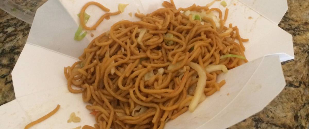 Chinese food take out box unfolded