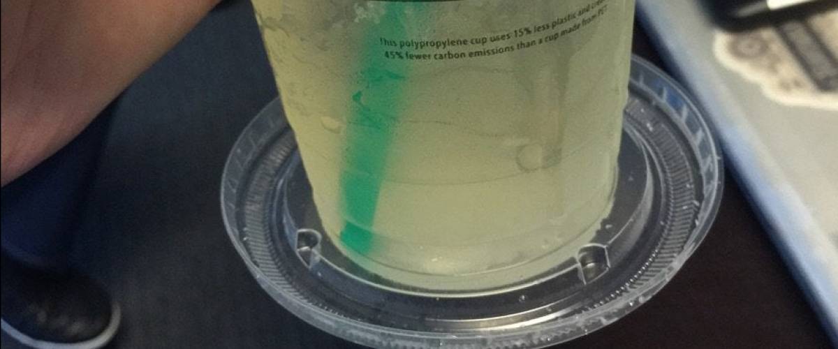 Starbucks lid as coaster