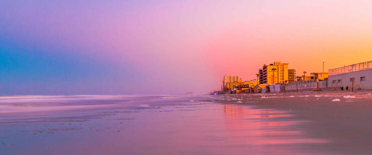 Beautiful ocean sunset view on Ormond Beach in Daytona, Florida. All I wanted to do was bring the colors of the sky to life so I could look at them forever.