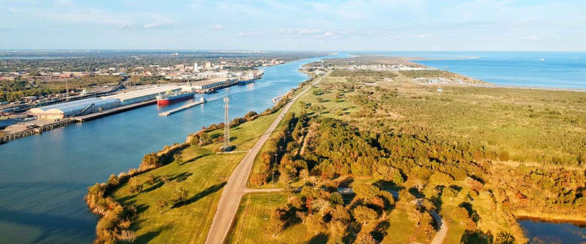 Port Arthur Texas Ship Chanel, viewing east.