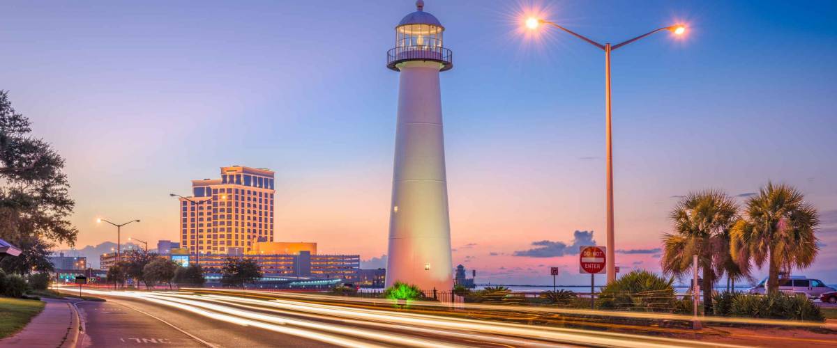 Biloxi, Mississippi, USA at Biloxi Lighthouse.