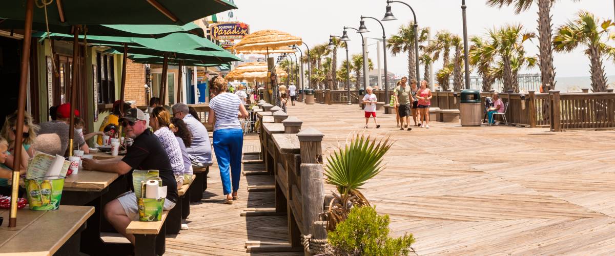 Myrtle Beach, South Caroline, USA-July 10, 2014. Boardwalk in Myrtle Beach, South Carolina.