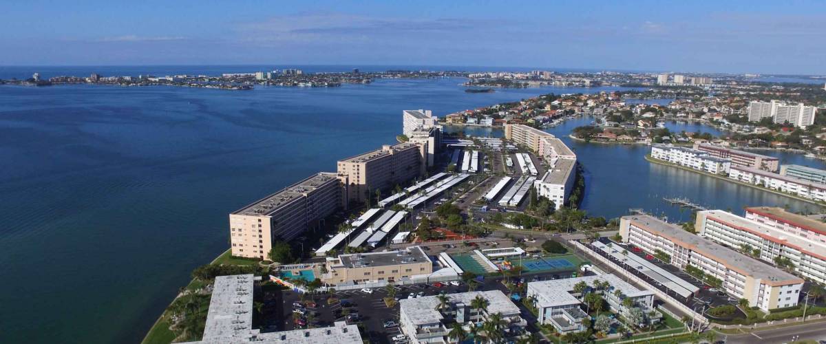 Drone aerial image of Gulfport, Florida, USA