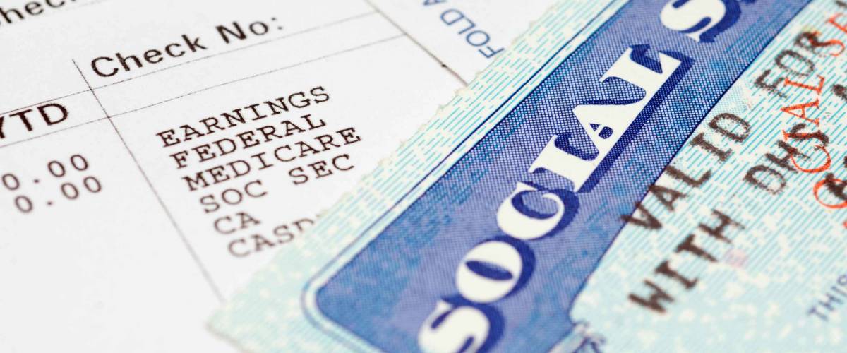 Social security card with statements.