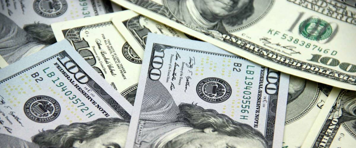 Background with money american hundred dollar bills