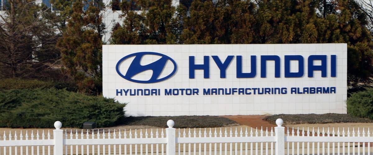 MONTGOMERY, AL-CIRCA JANUARY 2015: Hyundai Motors is now assembling both the Elantra and Sonata passenger cars at its huge Alabama plant.