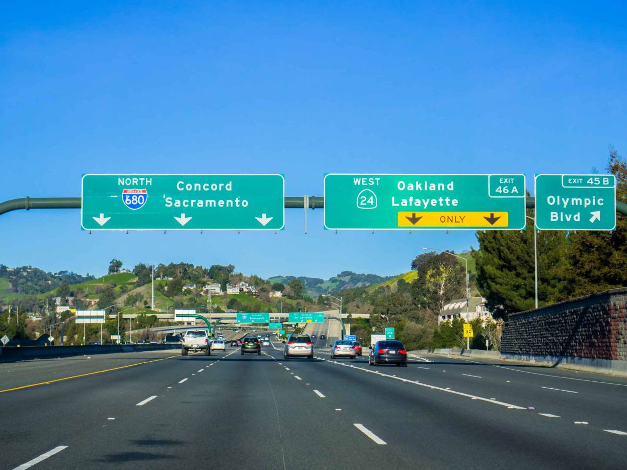 Concord, CA Freeway Interchange sign