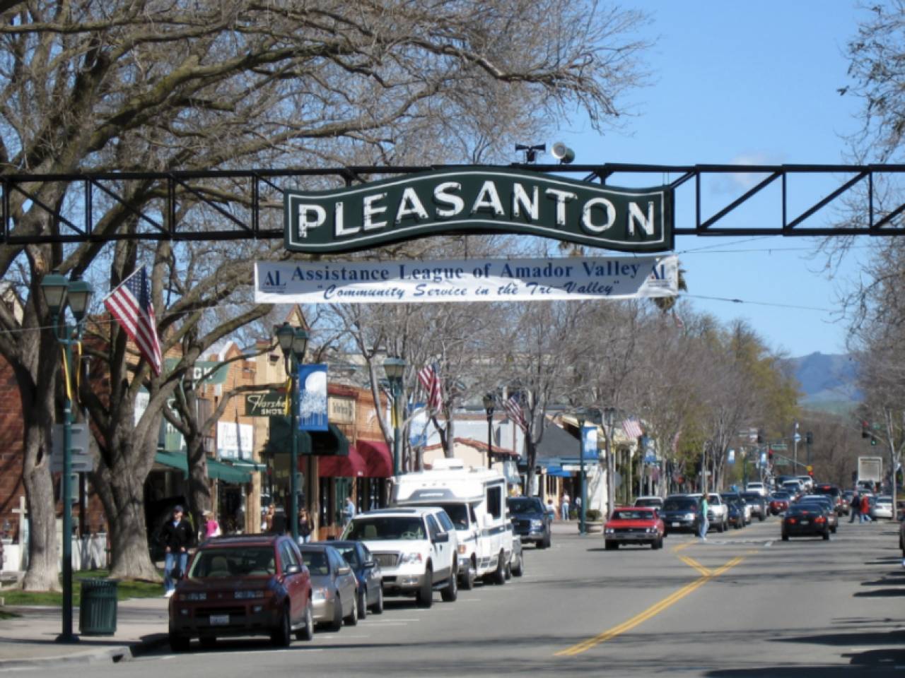 Pleasanton, CA town sign