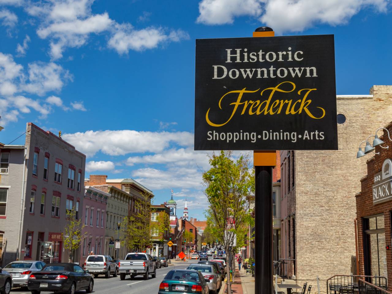 Frederick, MD historical town sign