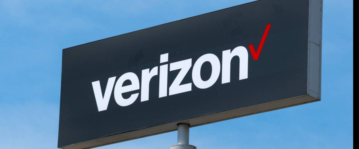 Verizon Wireless sign and rademark logo. Verizon Wireless is a wholly owned subsidiary of Verizon Communications, Inc.