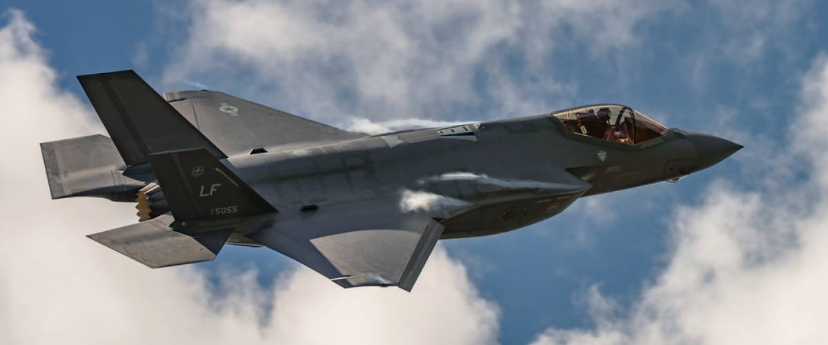 The Lockheed Martin F-35 Lightning II from Stewart International Airport during the New York Airshow.