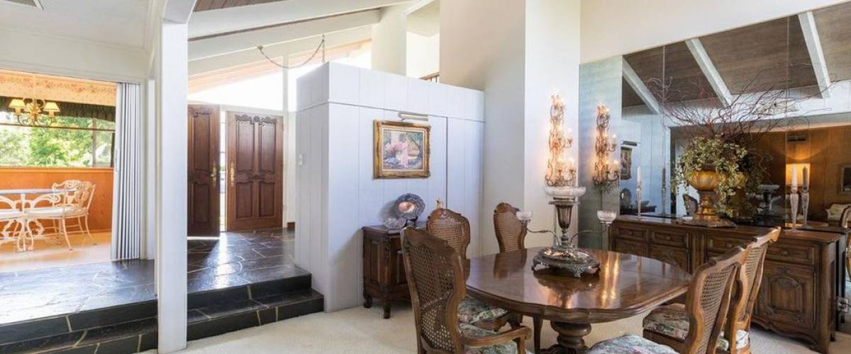 The dining area in the home in Studio City, California, that was used as the 'Brady Bunch' house