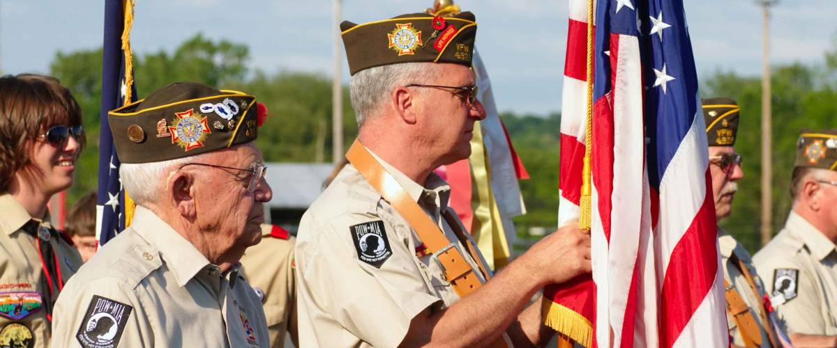 TWINSBURG, OH - June 5: A color guard marches past at the beginning of Relay for Life, an annual fundraising event sponsored by the American Cancer Society, June 5, 2009, in Twinsburg, Ohio.