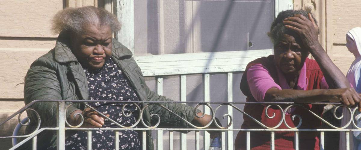 Two black women living in poverty, New Orleans