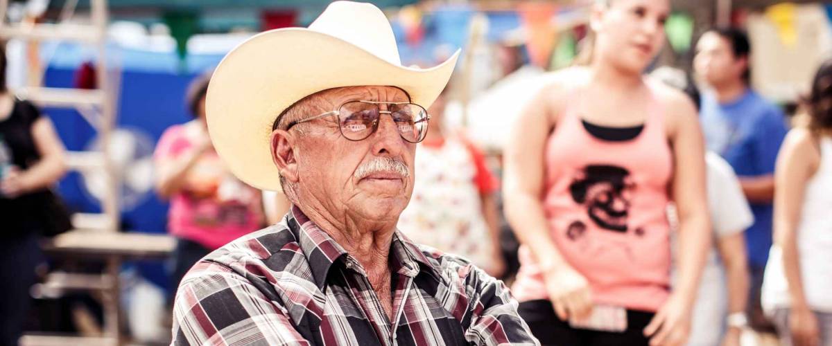 NEW MEXICO, USA - AUGUST 5, 2013: Senior man in Santa Fe on August 5, 2013, New Mexico, USA