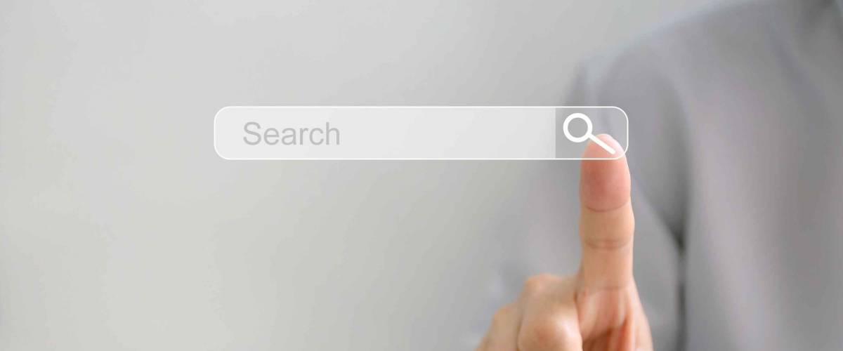 Searching Browsing Internet Data Information Networking Concept,Business man clicking internet search page on computer touch screen,copy space.