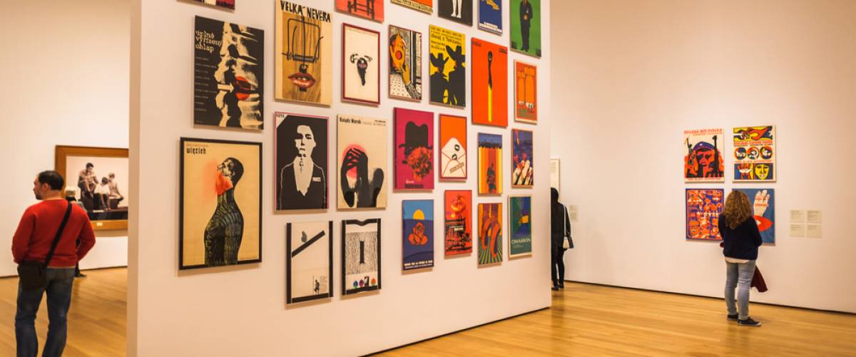 Interior of the Museum of Modern Art (MoMA), an art museum, Midtown Manhattan, New York.