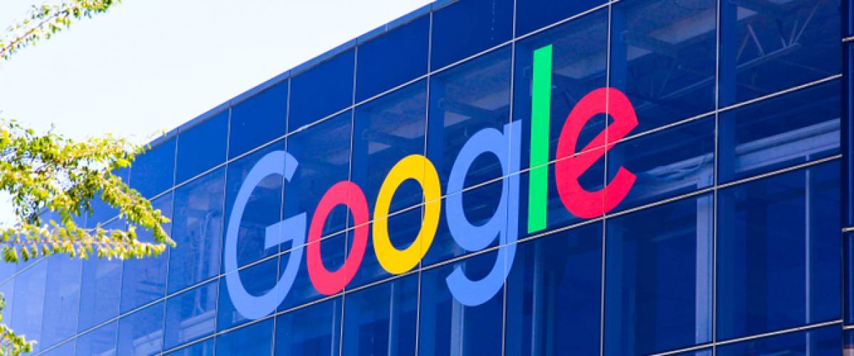 Exterior view of a Googleplex building, the corporate headquarters complex of Google