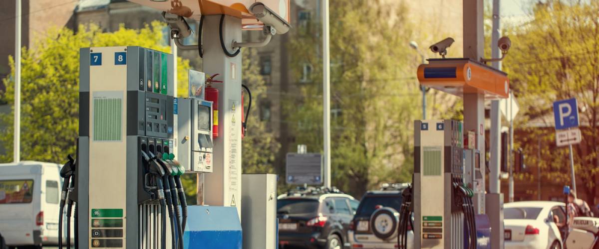 2 gas station pumps