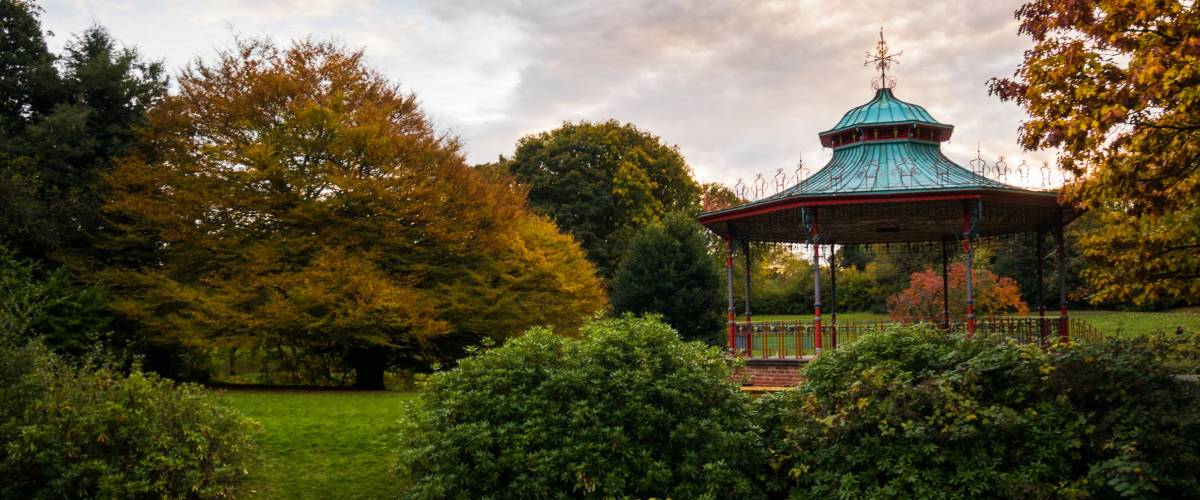 Bandstand in autumn Sefton Park, Liverpool