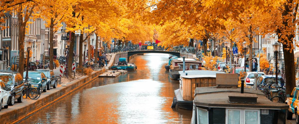 Amsterdam autumn. beautiful places in Europe