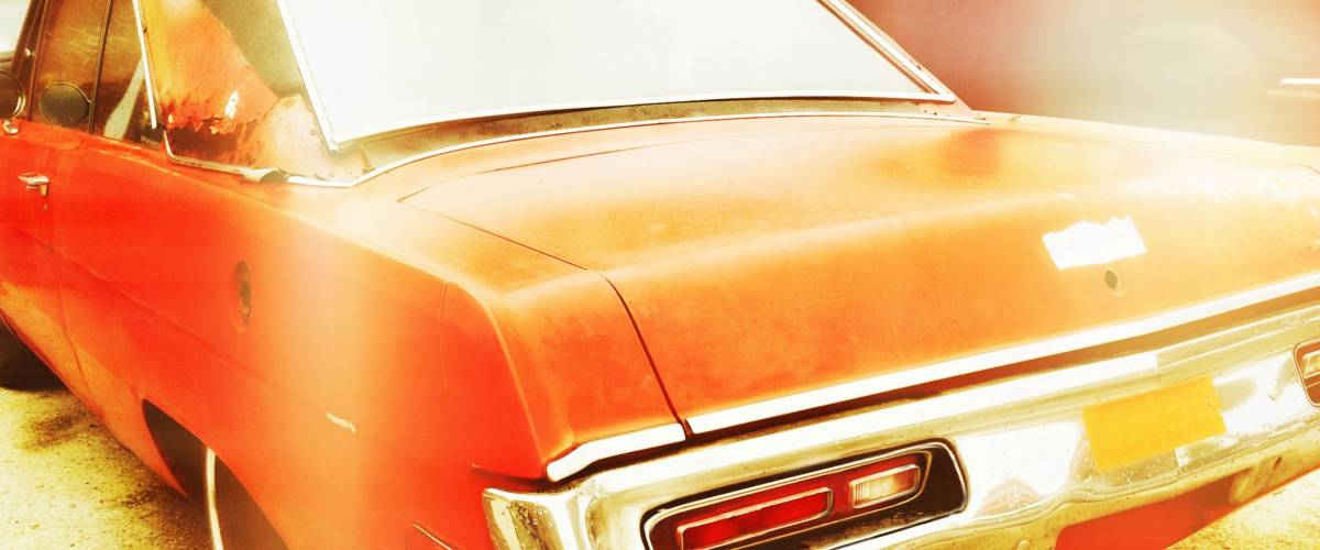 Instagram style image of a vintage american car