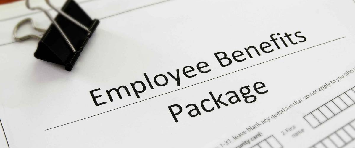 Closeup of an employee benefit package
