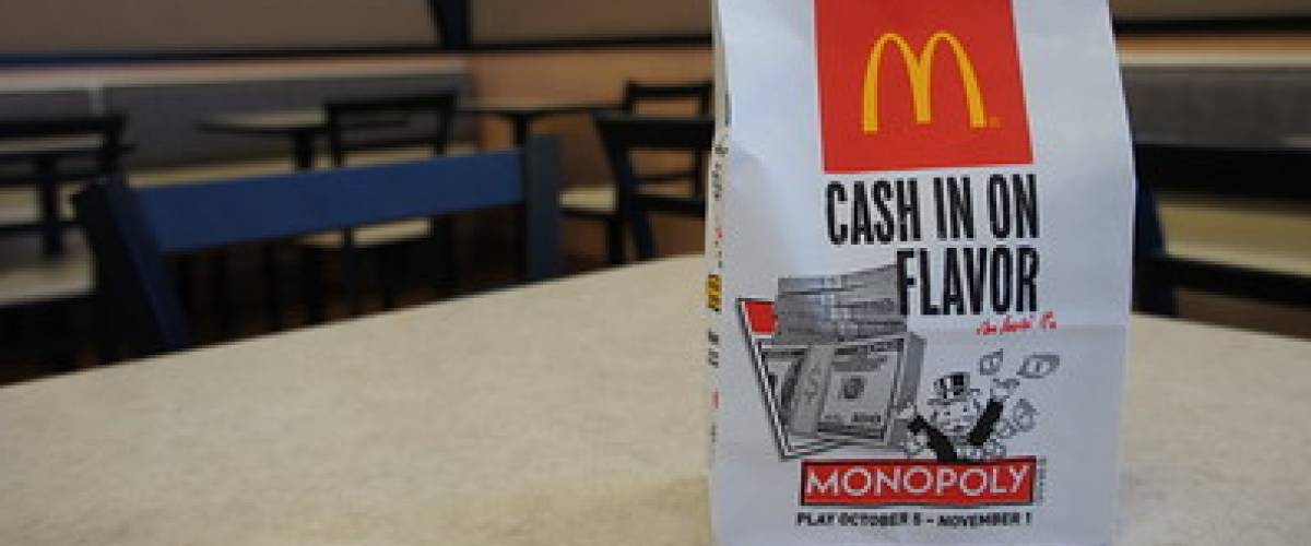 McDonalds Monopoly 2010 small bag -