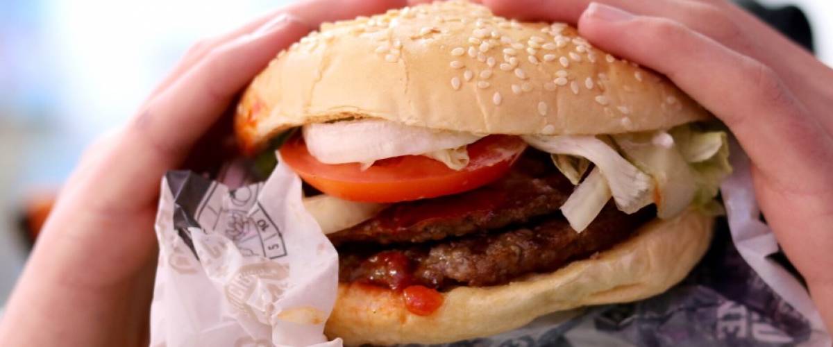Cheaper burger in wrapper