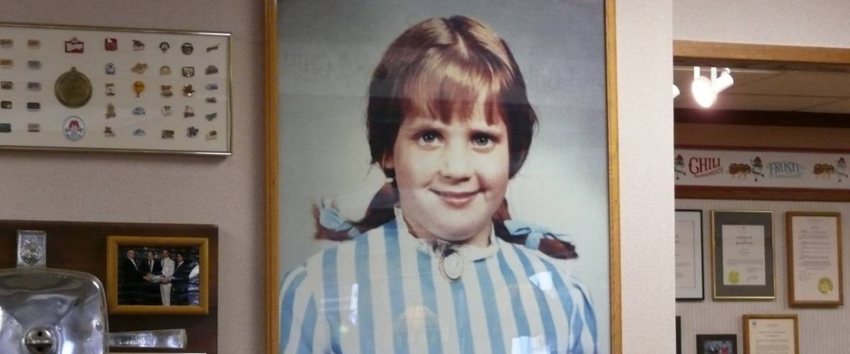 A photo of Dave Thomas' daughter Wendy from the original Wendy's