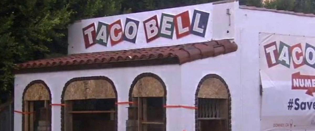 The original Taco Bell, as it was being moved from Downey, California, to Irvine