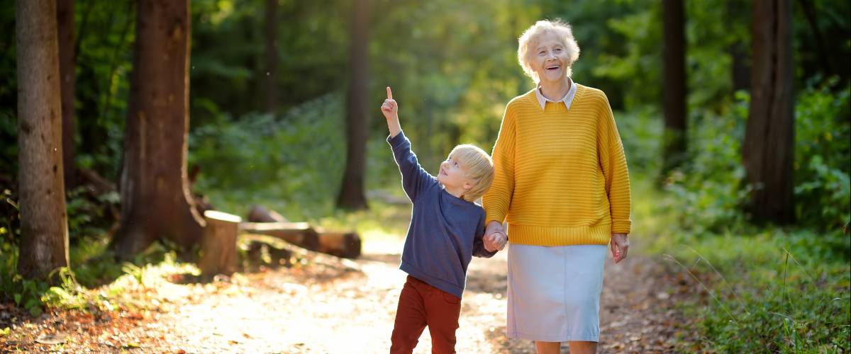 Grandmother and grandchild take walk - Virginia