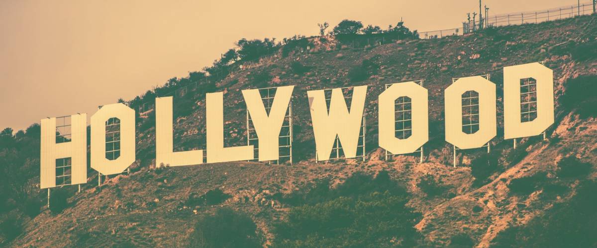 December 2014. Famous Hollywood Hills in Los Angeles Metro Area, California, United States. Hollywood Sign in Vintage Color Grading.
