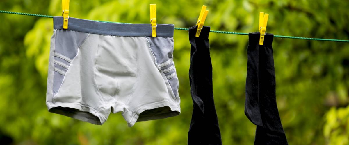 men's underwear drying