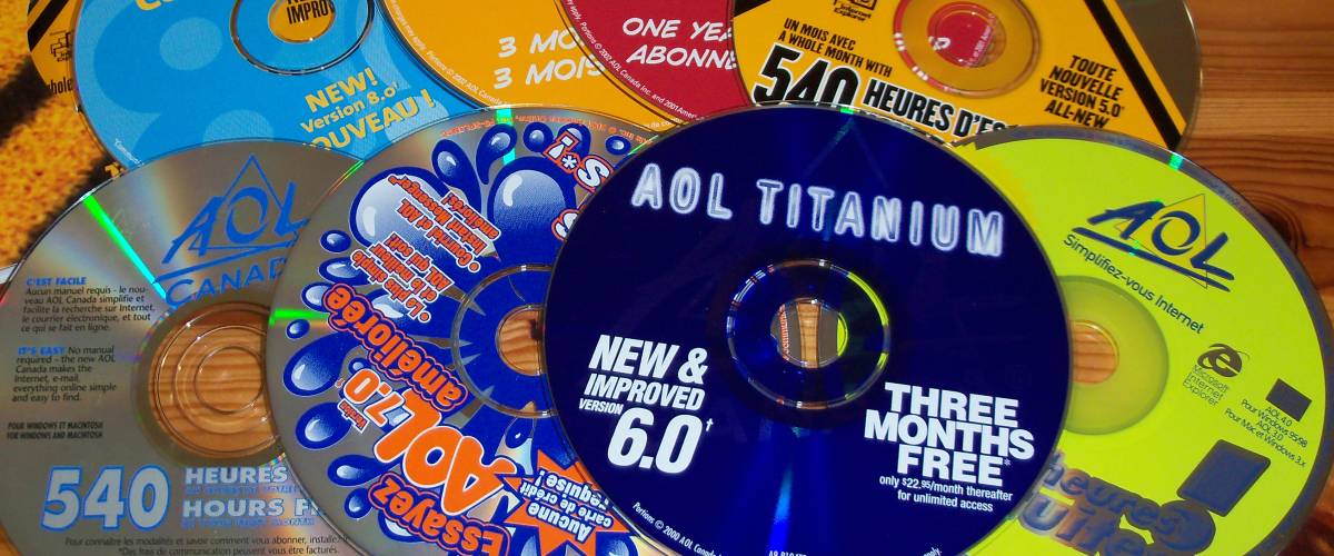 AOL promotional CDs distributed in Canada, in the late 1990s, early 2000s