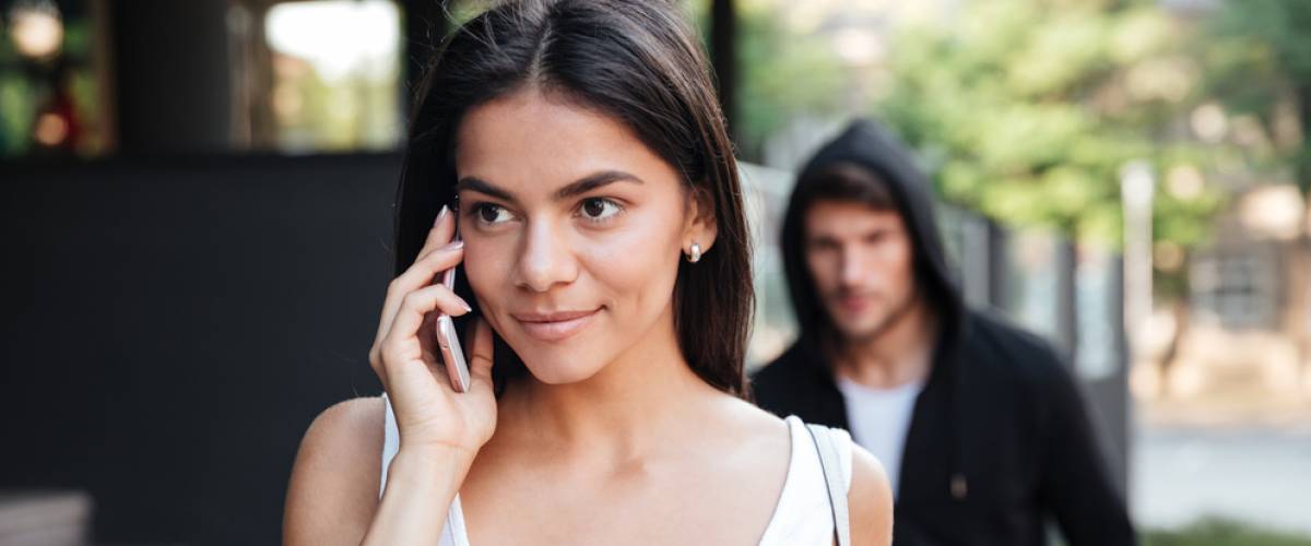 woman being stalked